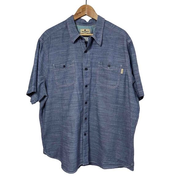 Woolrich Other - Woolrich Men's XXL Blue Chambray Short Sleeve Button-Up Shirt Casual